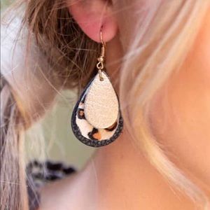 Leopard Triple Layer Earrings